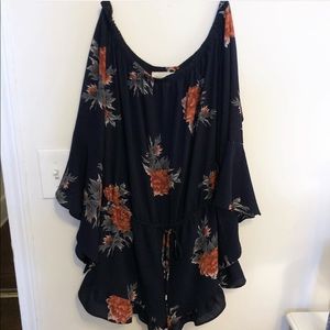 Navy floral romper